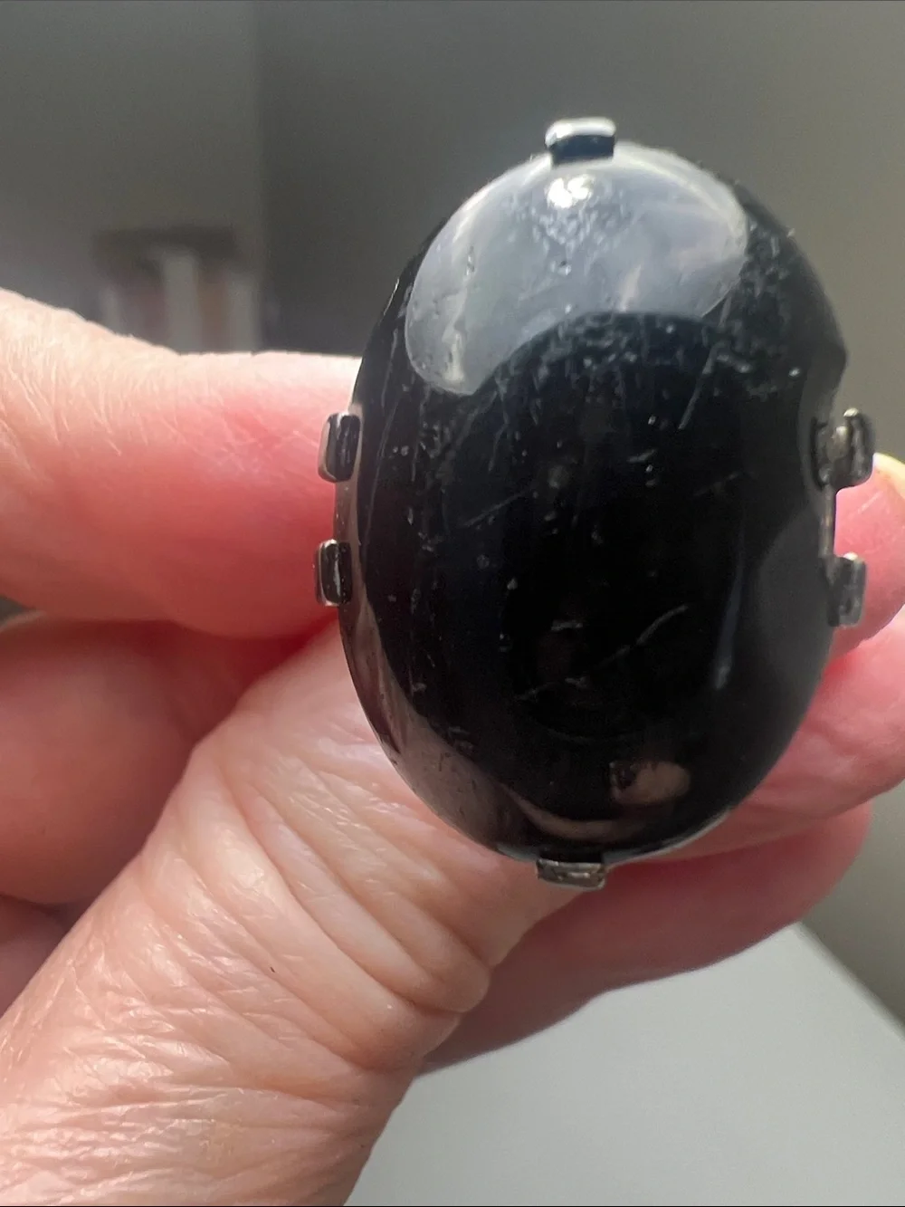 Bold & Beautiful Black Oval Statement Ring - Vintage